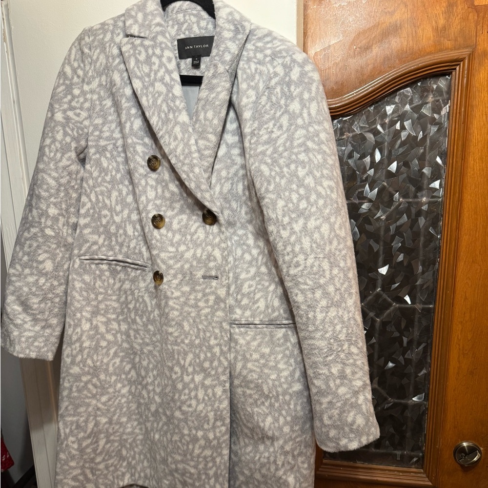 Light gray long wool coat